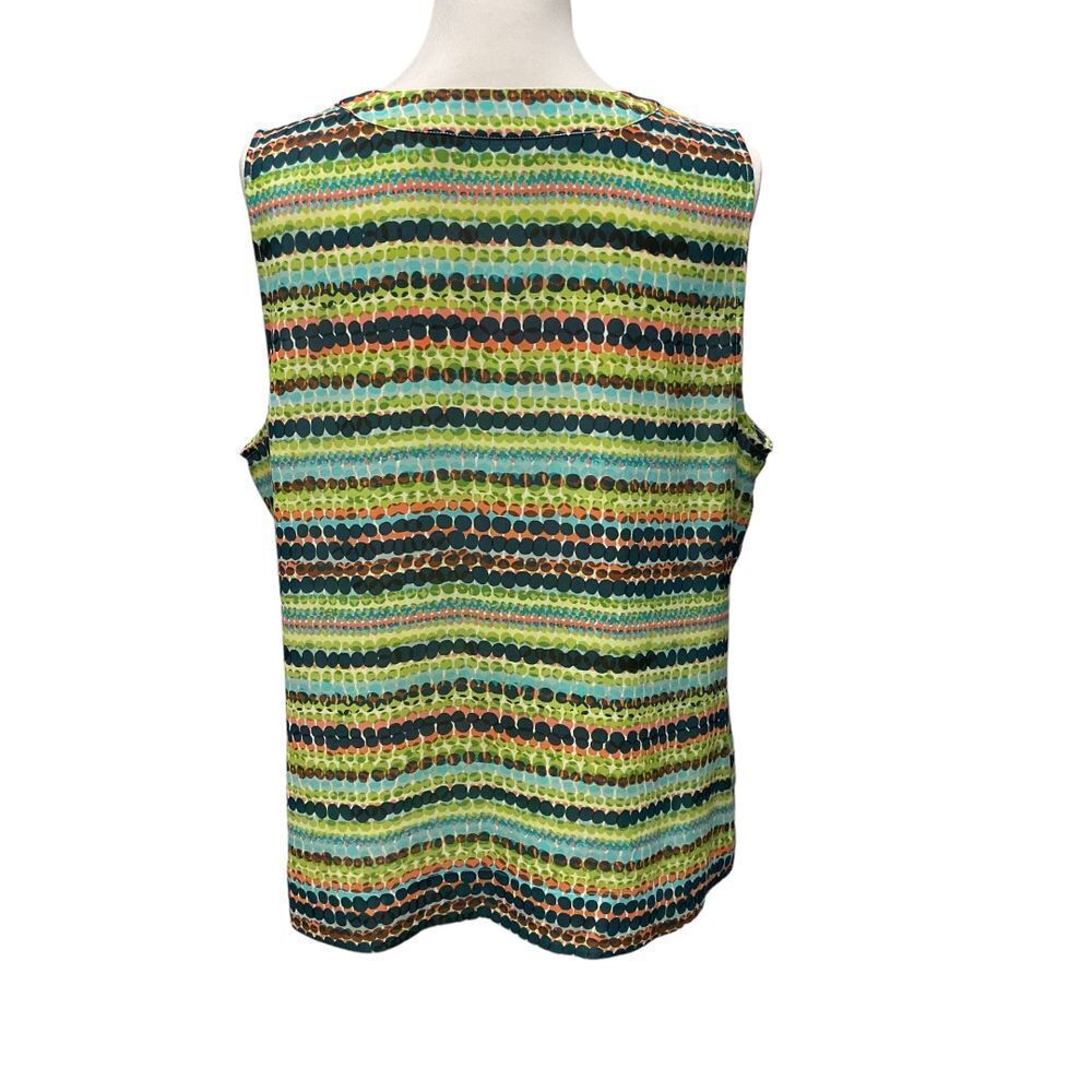 Sejour Women's Size‎ 14W Top Blouse Sleeveless Green Chiffon Work Office Chic - Picture 5 of 11